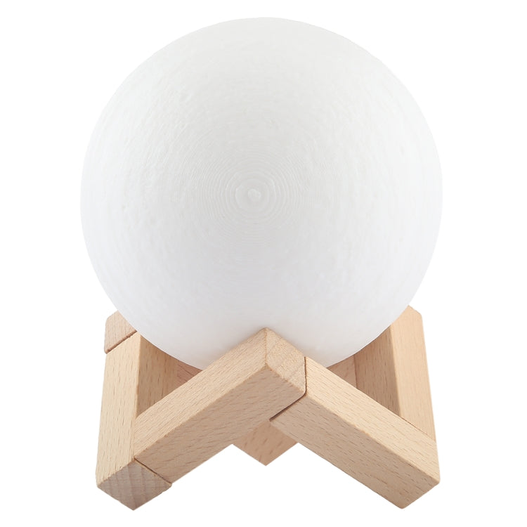 10cm Touch Control 3D Print Jupiter Lamp, USB Charging 2-Color Changing Energy-saving LED Night Light with Wooden Holder Base - Night Lights by buy2fix | Online Shopping UK | buy2fix