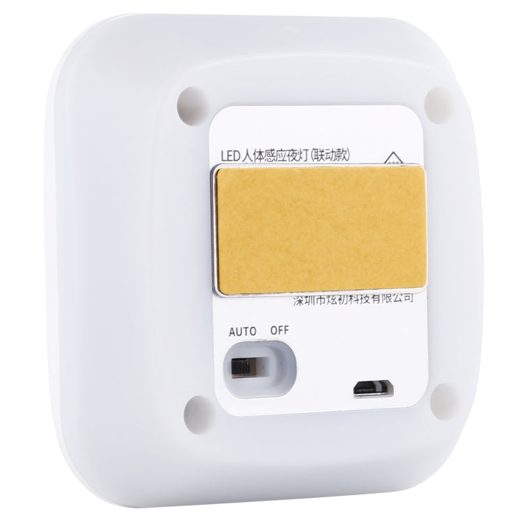 CL053 LED Square Human Body Sensor Light, Style: Linkage (Warm White) - Sensor LED Lights by buy2fix | Online Shopping UK | buy2fix