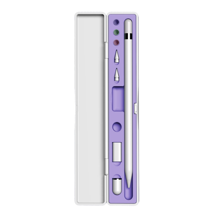 Multifunctional Shockproof Storage Box for Apple Pencil 1 / 2 (Purple) - Pencil Accessories by buy2fix | Online Shopping UK | buy2fix