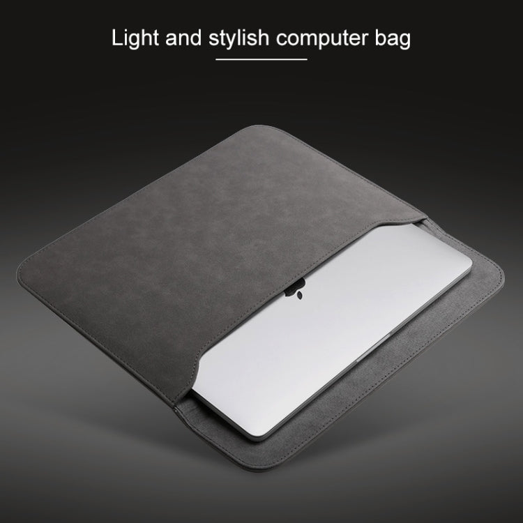 2 in 1 Horizontal Matte Leather Laptop Inner Bag + Power Bag for MacBook Air 13.3 inch A1466 (2012 - 2017) / A1369 (2010 - 2012) / A1502 (2013 - 2015) / A1425 (2012 - 2013)(Dark Gray) - Protective Bags by buy2fix | Online Shopping UK | buy2fix