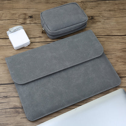 2 in 1 Horizontal Matte Leather Laptop Inner Bag + Power Bag for MacBook Pro 15.4 inch A1707 (2016 - 2017) / A1990 (2018)(Dark Gray) - Protective Bags by buy2fix | Online Shopping UK | buy2fix