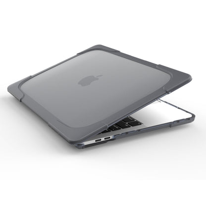 For Macbook Pro 13.3 inch (A1708) & with Touchbar (A1706) Laptop TPU + PC Folding Shockproof Protective Case with Holder(Grey) - MacBook Pro Cases by buy2fix | Online Shopping UK | buy2fix