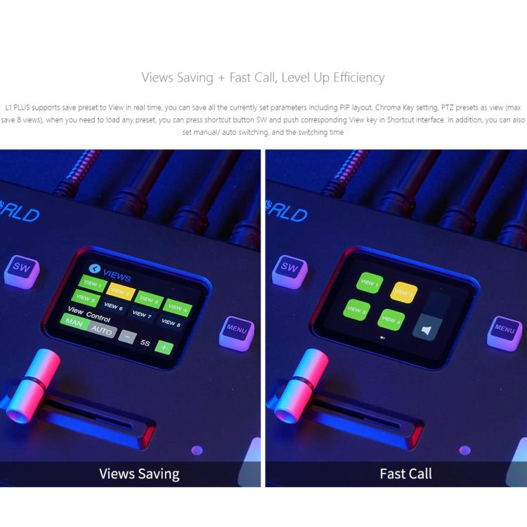 FEELWORLD L1 PLUS Multi-camera Video Mixer Switcher Touch Screen PTZ Control USB3.0 Fast Streaming Switcher (UK Plug) - Live Sound Effects Processors by FEELWORLD | Online Shopping UK | buy2fix