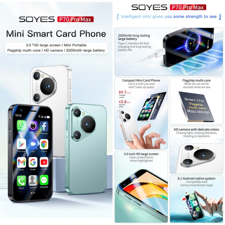 SOYES P70 Pro Max, 1GB+16GB, 3.0 inch Android 8.1 MTK6580 Quad Core, Network: 3G, Dual SIM (Green) - SOYES by SOYES | Online Shopping UK | buy2fix