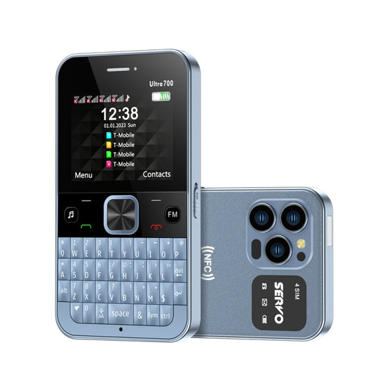 SERVO U700, 2.4 inch, MTK6261D, 58 Full Keyboards, Support Bluetooth, FM, NFC, Quick Dial, Flashlight, GSM, Quad SIM (Blue) - SERVO by SERVO | Online Shopping UK | buy2fix