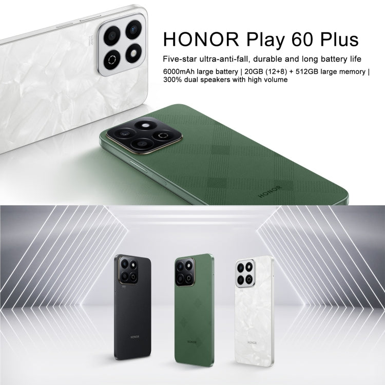 Honor Play 60 Plus 5G, 12GB+512GB, 6.77 inch MagicOS 8.0 Qualcomm Snapdragon 4 Gen2 Octa Core up to 2.2GHz, Network: 5G, OTG, Not Support Google Play (White) - Honor by Huawei | Online Shopping UK | buy2fix