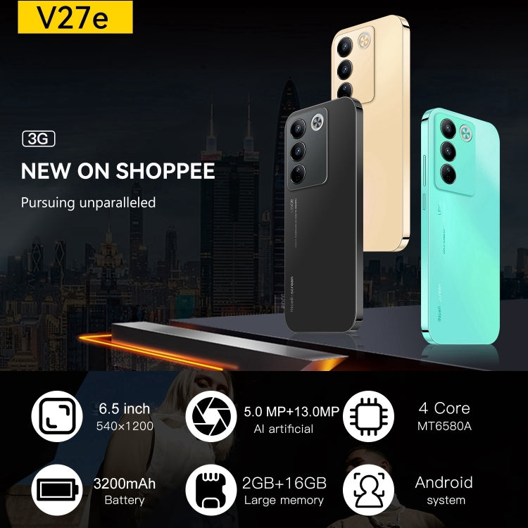 V27e / X23, 2GB+16GB, 6.5 inch Screen, Face Identification, Android 9.1 MTK6580A Quad Core, Network: 3G, Dual SIM (Gold) -  by buy2fix | Online Shopping UK | buy2fix