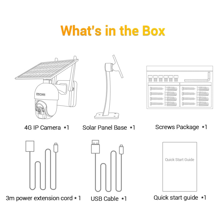 ESCAM QF450 HD 1080P 4G US Version Solar Powered IP Camera without Memory, Support Two-way Audio & PIR Motion Detection & Night Vision & TF Card - Dome Camera by ESCAM | Online Shopping UK | buy2fix