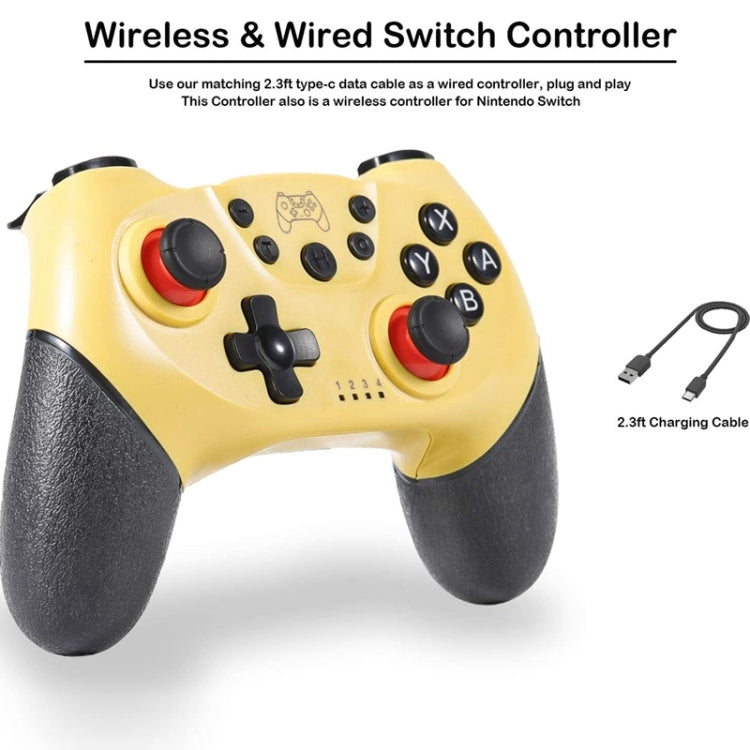 6-axis Bluetooth Joypad Gamepad Game Controller for Switch Pro(Yellow) - Gamepads by buy2fix | Online Shopping UK | buy2fix