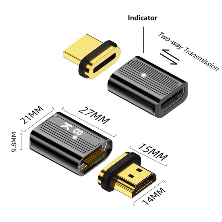 8K 60Hz HDMI Female to DP Male Magnetic Adapter (Silver) - Adapter by buy2fix | Online Shopping UK | buy2fix