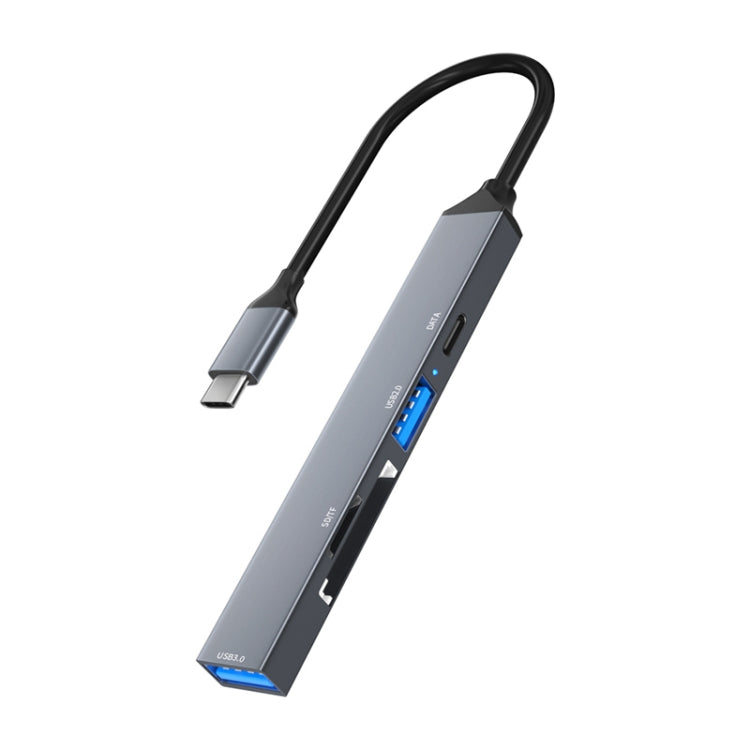 ADS-806C 5 in 1 USB-C / Type-C to USB 3.0 + USB-C / Type-C + SD/TF + USB2.0 HUB Docking Station - USB HUB by buy2fix | Online Shopping UK | buy2fix