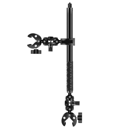 PULUZ Cycling Quick Release Bracket with 150cm Selfie Stick Set, Dual-heads Crab & Single Heads Clamps Handlebar Fixed Mount (Black) - Bicycle Handlebar Mount by PULUZ | Online Shopping UK | buy2fix