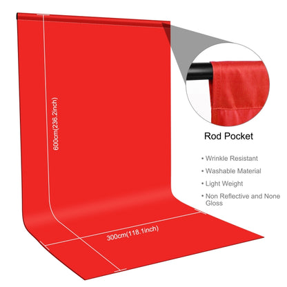 PULUZ 3m x 6m Photography Background Thickness Photo Studio Background Cloth Backdrop(Red) - Solid Color by PULUZ | Online Shopping UK | buy2fix