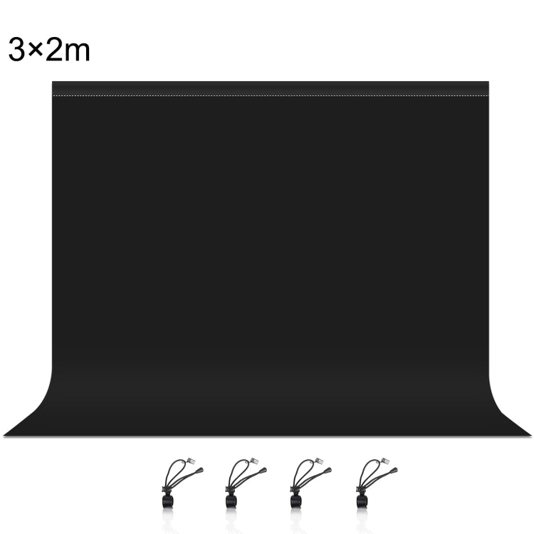 PULUZ 3m x 2m Photography Background Thickness Photo Studio Background Cloth Backdrop (Black) - Solid Color by PULUZ | Online Shopping UK | buy2fix