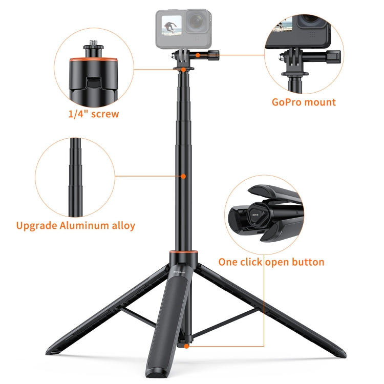 PULUZ 1.4m Action Camera Selfie Stick Tripod Vlog Live Streaming Holder (Black) - Holder by PULUZ | Online Shopping UK | buy2fix