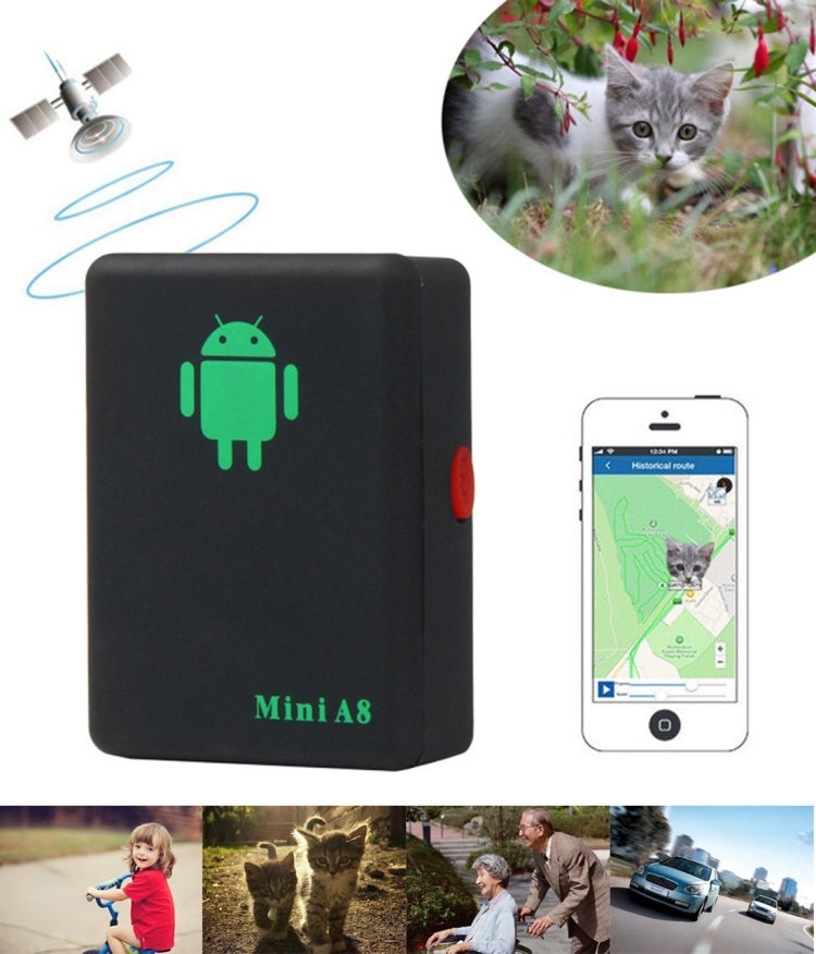 TRACKER Mini A8 Real Time 4 Bands Global Locator GSM/GPRS Tracker Tracking Device for Personal(Black) - Personal Tracker by buy2fix | Online Shopping UK | buy2fix