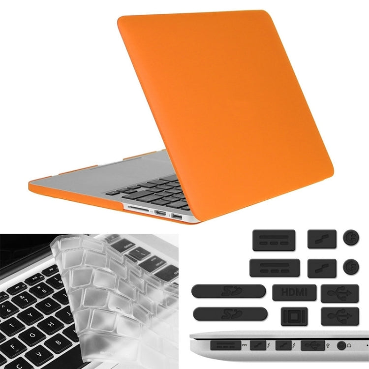 ENKAY for Macbook Pro Retina 13.3 inch (US Version) / A1425 / A1502 Hat-Prince 3 in 1 Frosted Hard Shell Plastic Protective Case with Keyboard Guard & Port Dust Plug(Orange) - MacBook Pro Cases by ENKAY | Online Shopping UK | buy2fix