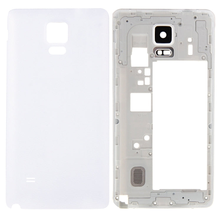 For Galaxy Note 4 / N910F Full Housing Cover (Middle Frame Bezel Back Plate Housing Camera Lens Panel + Battery Back Cover ) (White) - Galaxy Note Series Parts by buy2fix | Online Shopping UK | buy2fix