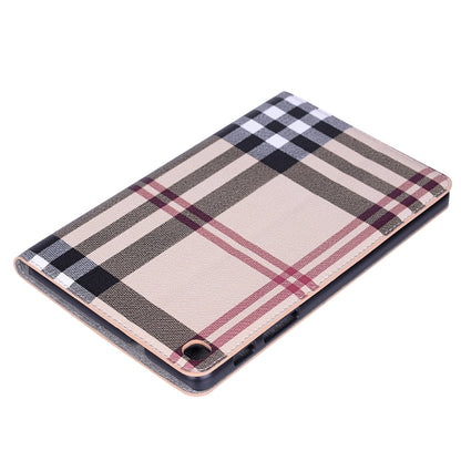 Plaid Texture Horizontal Flip Leather Case for Galaxy Tab A 8 (2019) P200 / P205,  with Holder & Card Slots & Wallet (White) - Tab A 8.0 & S Pen (2019) P200/P205 by buy2fix | Online Shopping UK | buy2fix