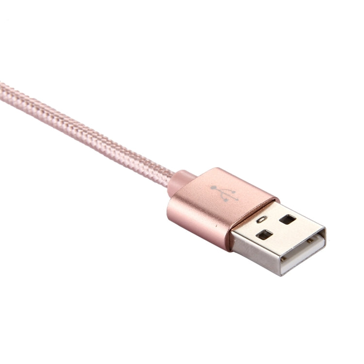 Knit Texture USB to USB-C / Type-C Data Sync Charging Cable, Cable Length: 2m, 3A Output(Rose Gold) - USB-C & Type-C Cable by buy2fix | Online Shopping UK | buy2fix