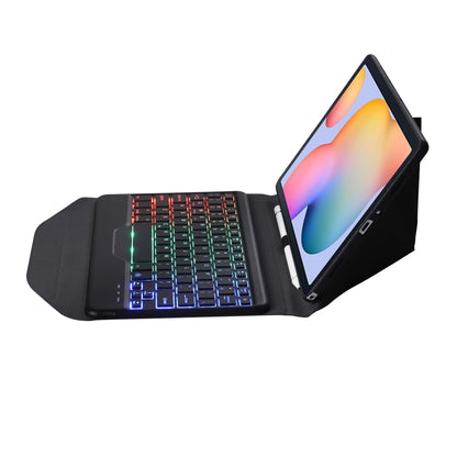 B610S Diamond Texture Triangle Back Holder Splittable Bluetooth Keyboard Leather Tablet Case with Backlight for Samsung Galaxy Tab S6 Lite (Black Black) - Samsung Keyboard by buy2fix | Online Shopping UK | buy2fix