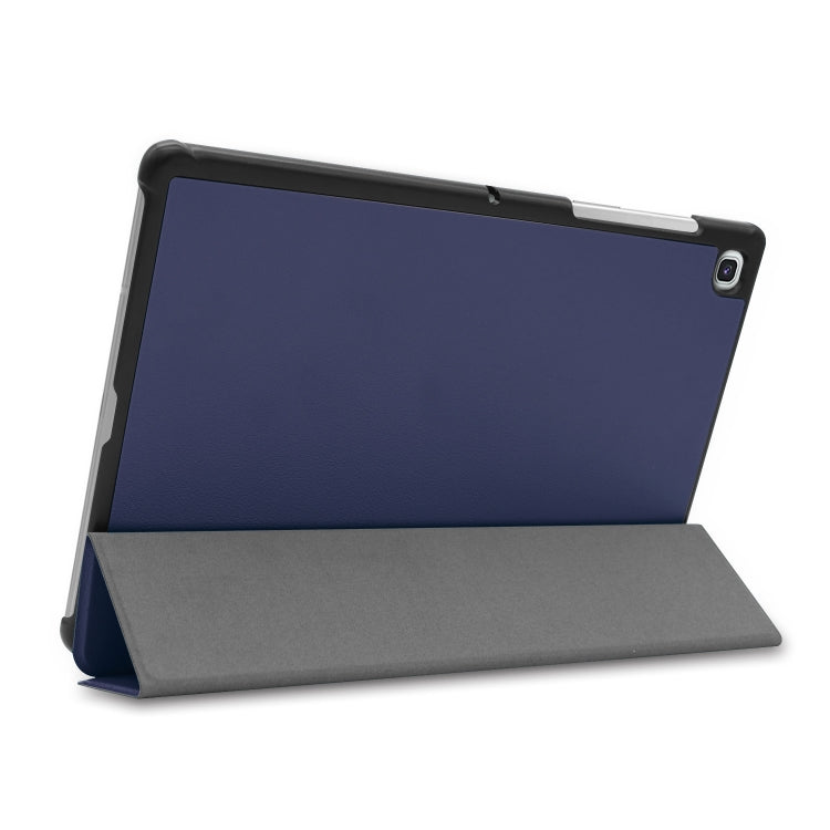 ENKAY High Quality PU Leather + Plastic Bottom Smart Case with Three-folding Holder for Samsung Galaxy Tab S5e 10.5 T720 / T725(Dark Blue) - Tab S5E 10.5 T720 / T725 by ENKAY | Online Shopping UK | buy2fix