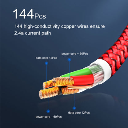 USB to 8 Pin Magnetic Metal Connector Nylon Two-color Braided Magnetic Data Cable, Cable Length: 1m(Gold) - Charging Cable & Head by buy2fix | Online Shopping UK | buy2fix