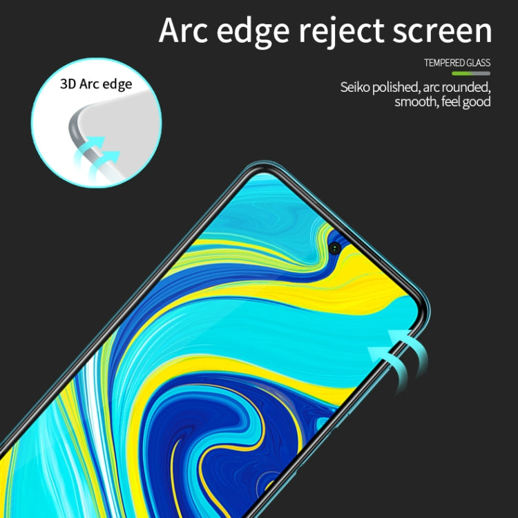 For Xiaomi RedMi Note9S/Note9Pro PINWUYO 9H 3D Curved Full Screen Explosion-proof Tempered Glass Film(Black) -  by PINWUYO | Online Shopping UK | buy2fix