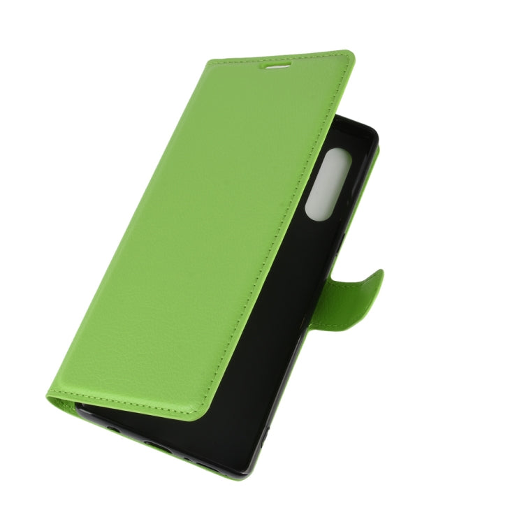 For LG Velvet Litchi Texture Horizontal Flip Protective Case with Holder & Card Slots & Wallet(Green) - LG by buy2fix | Online Shopping UK | buy2fix