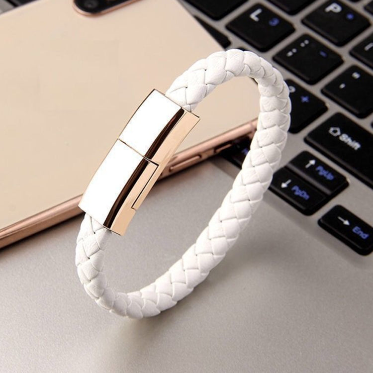 XJ-27 3A USB to USB-C / Type-C Creative Bracelet Data Cable, Cable Length: 22.5cm(White) - USB-C & Type-C Cable by buy2fix | Online Shopping UK | buy2fix