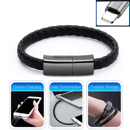 XJ-28 3A USB to 8 Pin Creative Bracelet Data Cable, Cable Length: 22.5cm(Brown) - Multifunction Cable by buy2fix | Online Shopping UK | buy2fix