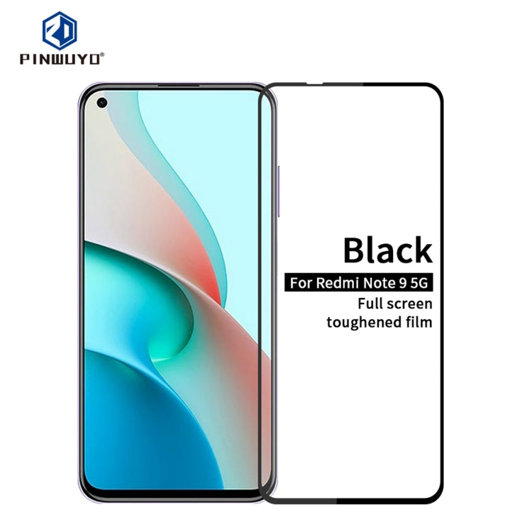 For Xiaomi Redmi Note9 5G PINWUYO 9H 2.5D Full Screen Tempered Glass Film(Black) -  by PINWUYO | Online Shopping UK | buy2fix