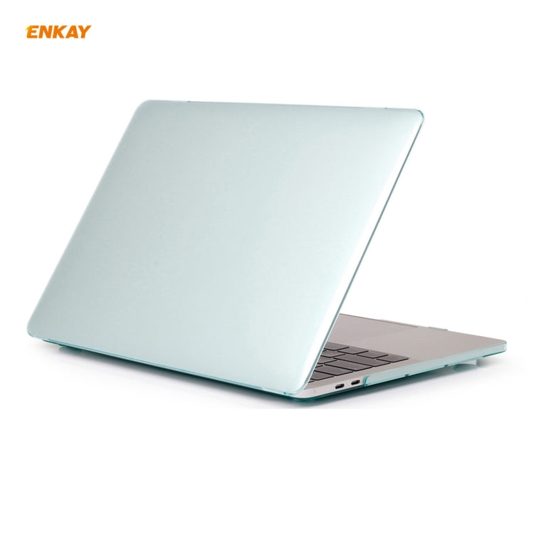 ENKAY 3 in 1  Crystal Laptop Protective Case + EU Version TPU Keyboard Film + Anti-dust Plugs Set for MacBook Pro 15.4 inch A1707 & A1990 (with Touch Bar)(Green) - MacBook Pro Cases by ENKAY | Online Shopping UK | buy2fix