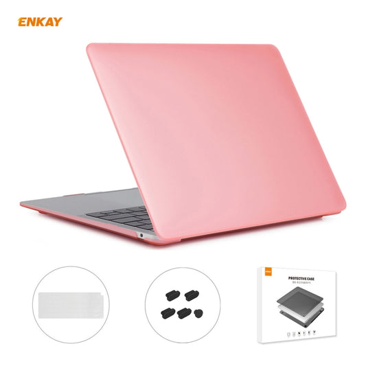 ENKAY 3 in 1 Matte Laptop Protective Case + US Version TPU Keyboard Film + Anti-dust Plugs Set for MacBook Air 13.3 inch A2179 & A2337 (2020)(Pink) - MacBook Air Cases by ENKAY | Online Shopping UK | buy2fix