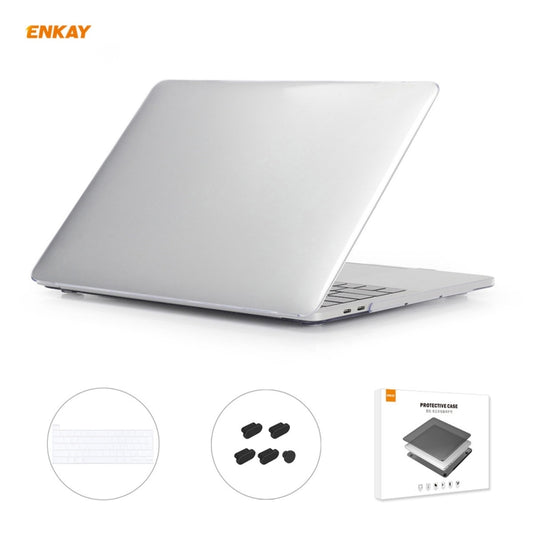 ENKAY 3 in 1 Crystal Laptop Protective Case + EU Version TPU Keyboard Film + Anti-dust Plugs Set for MacBook Pro 13.3 inch A2251 & A2289 & A2338 (with Touch Bar)(Transparent) - MacBook Pro Cases by ENKAY | Online Shopping UK | buy2fix