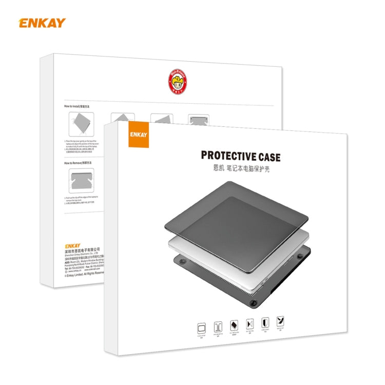 ENKAY 3 in 1 Crystal Laptop Protective Case + EU Version TPU Keyboard Film + Anti-dust Plugs Set for MacBook Pro 13.3 inch A2251 & A2289 & A2338 (with Touch Bar)(Grey) - MacBook Pro Cases by ENKAY | Online Shopping UK | buy2fix