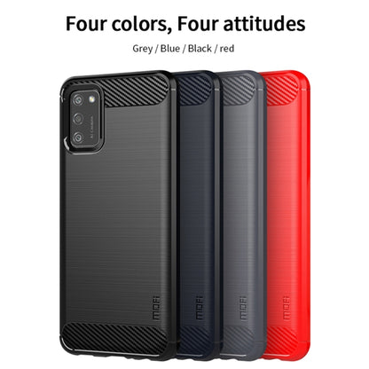For Samsung Galaxy A02s/M02s/F02s(US Version) MOFI Gentleness Series Brushed Texture Carbon Fiber Soft TPU Case(Red) - Galaxy Phone Cases by MOFI | Online Shopping UK | buy2fix