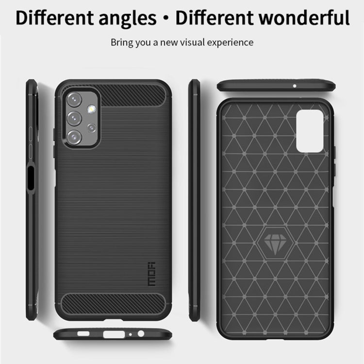 For Samsung Galaxy A32 5G MOFI Gentleness Series Brushed Texture Carbon Fiber Soft TPU Case(Grey) - Galaxy Phone Cases by MOFI | Online Shopping UK | buy2fix