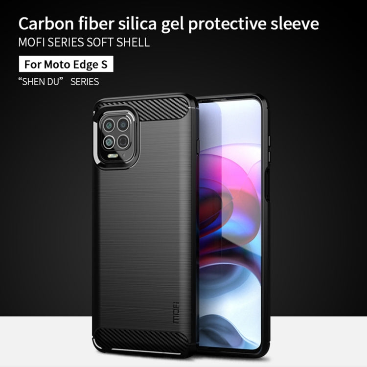 For Motorola Moto Edge S MOFI Gentleness Series Brushed Texture Carbon Fiber Soft TPU Case(Black) - Motorola Cases by MOFI | Online Shopping UK | buy2fix