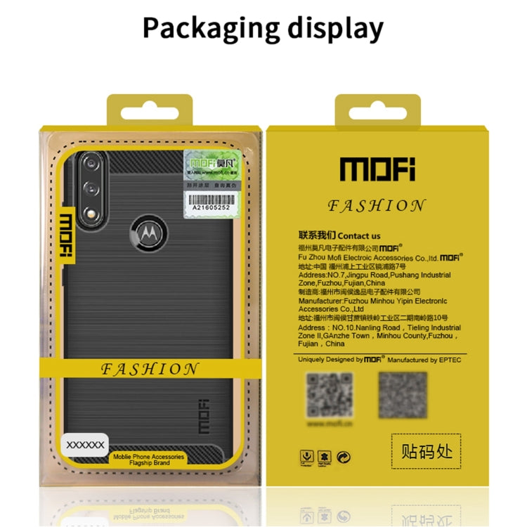 For Motorola Moto Edge S MOFI Gentleness Series Brushed Texture Carbon Fiber Soft TPU Case(Blue) - Motorola Cases by MOFI | Online Shopping UK | buy2fix