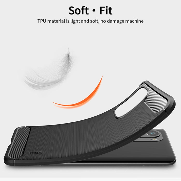 For Xiaomi Redmi K40 / K40 Pro / K40 Pro+ / Poco F3 MOFI Gentleness Series Brushed Texture Carbon Fiber Soft TPU Case(Red) - Xiaomi Cases by MOFI | Online Shopping UK | buy2fix