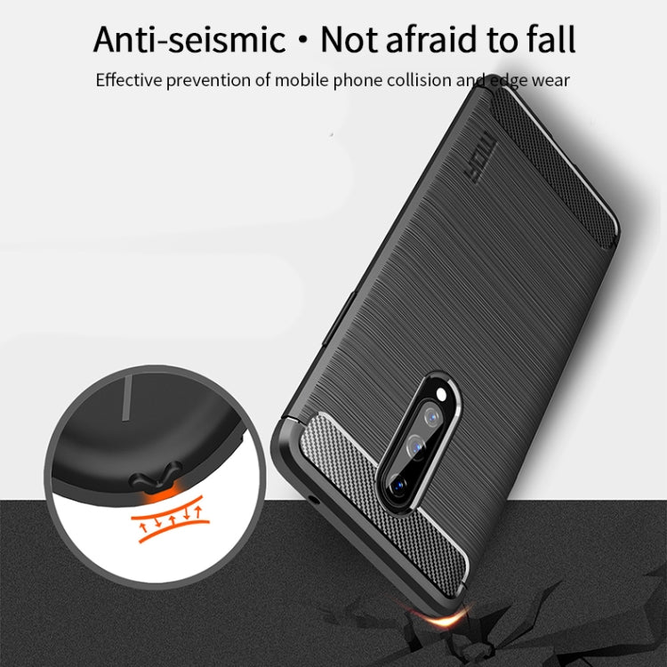 For OnePlus 8 MOFI Gentleness Series Brushed Texture Carbon Fiber Soft TPU Case(Black) - OnePlus Cases by MOFI | Online Shopping UK | buy2fix