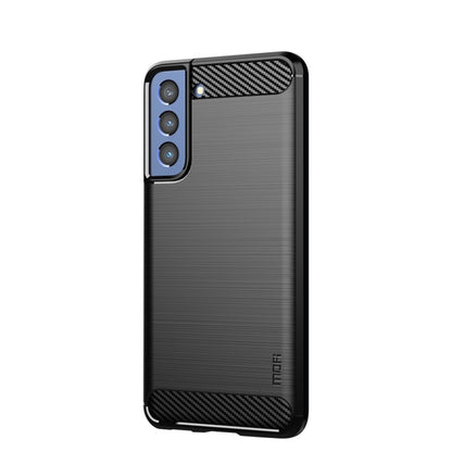 For Samsung Galaxy S21 FE MOFI Gentleness Series Brushed Texture Carbon Fiber Soft TPU Case(Black) - Galaxy Phone Cases by MOFI | Online Shopping UK | buy2fix