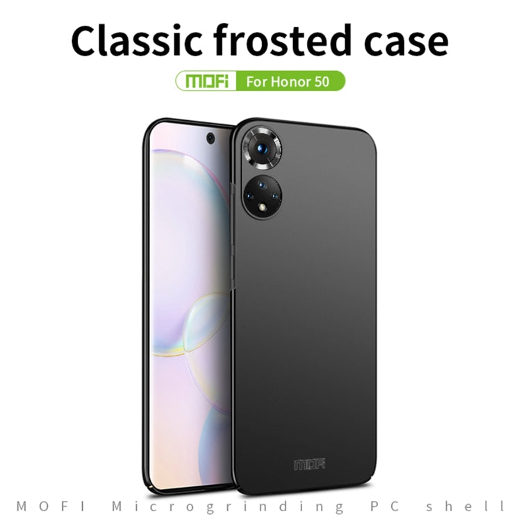 For Honor 50 MOFI Frosted PC Ultra-thin Hard Case(Black) - Honor Cases by MOFI | Online Shopping UK | buy2fix