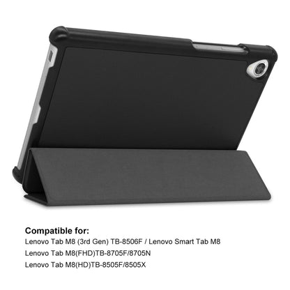 For Lenovo Tab M8 1/2/3 ENKAY Custer Texture Horizontal Flip PU+PC Leather Case with Three-folding Holder(Dark Green) - Lenovo by ENKAY | Online Shopping UK | buy2fix