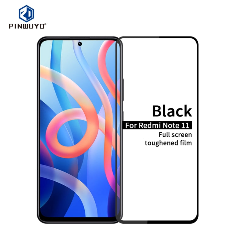 For Xiaomi Redmi Note 11 PINWUYO 9H 2.5D Full Screen Tempered Glass Film(Black) -  by PINWUYO | Online Shopping UK | buy2fix