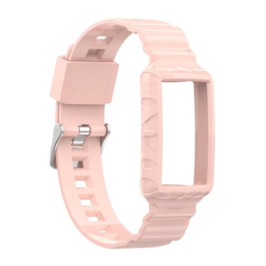 For Fitbit Charge 4 Silicone One Body Armor Watch Band(Pink) - Watch Bands by buy2fix | Online Shopping UK | buy2fix