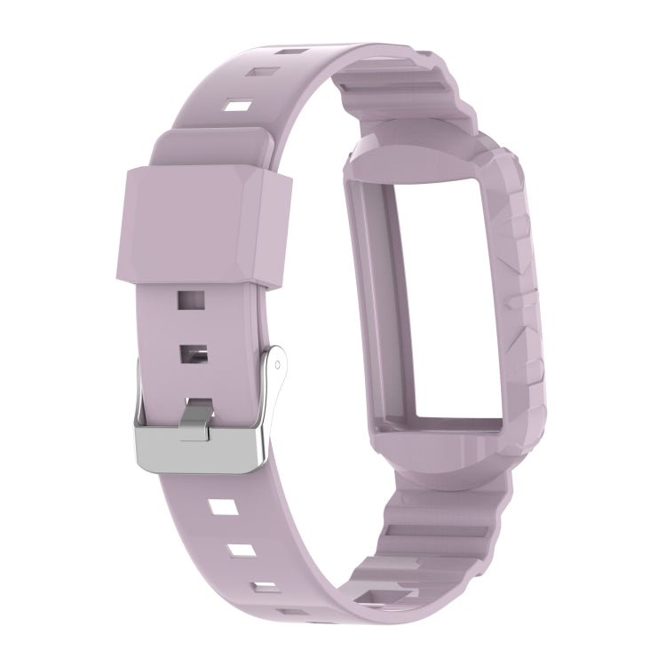 For Fitbit Charge 3 SE Silicone One Body Armor Watch Band(Light Purple) - Watch Bands by buy2fix | Online Shopping UK | buy2fix