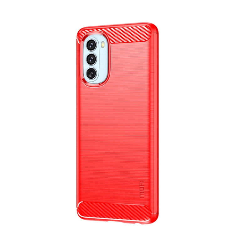 For Motorola Moto G51  5G MOFI Gentleness Brushed Carbon Fiber Soft TPU Case(Red) - Motorola Cases by MOFI | Online Shopping UK | buy2fix