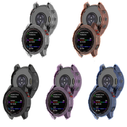 For Garmin Fenix 7 Shockproof TPU Soft Protective Case(Blue) - Watch Cases by buy2fix | Online Shopping UK | buy2fix